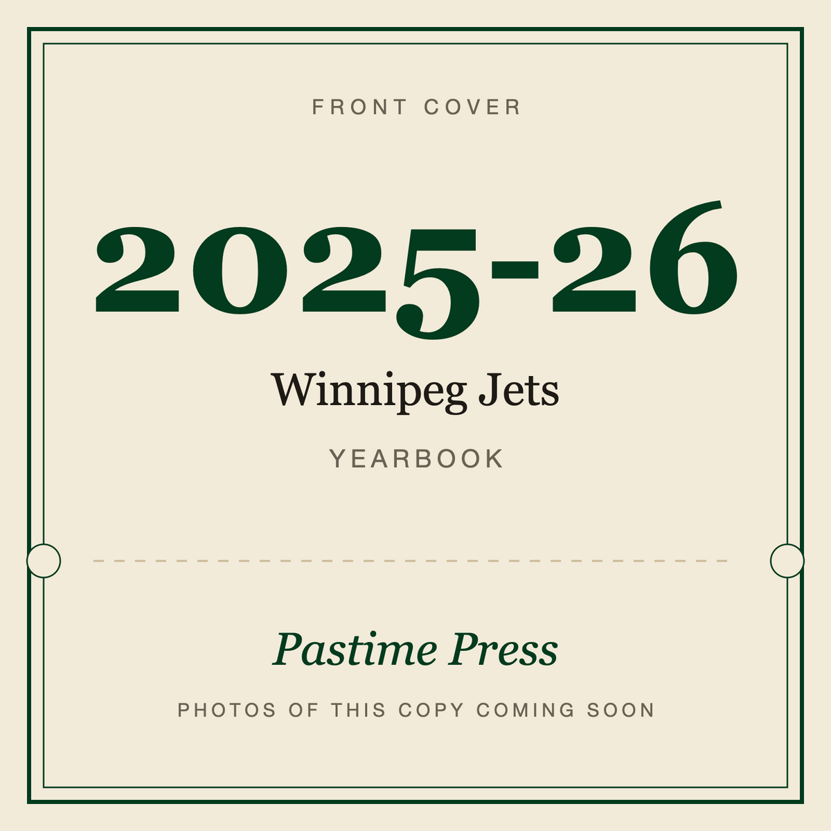 2025-26 Winnipeg Jets Yearbook, front cover
