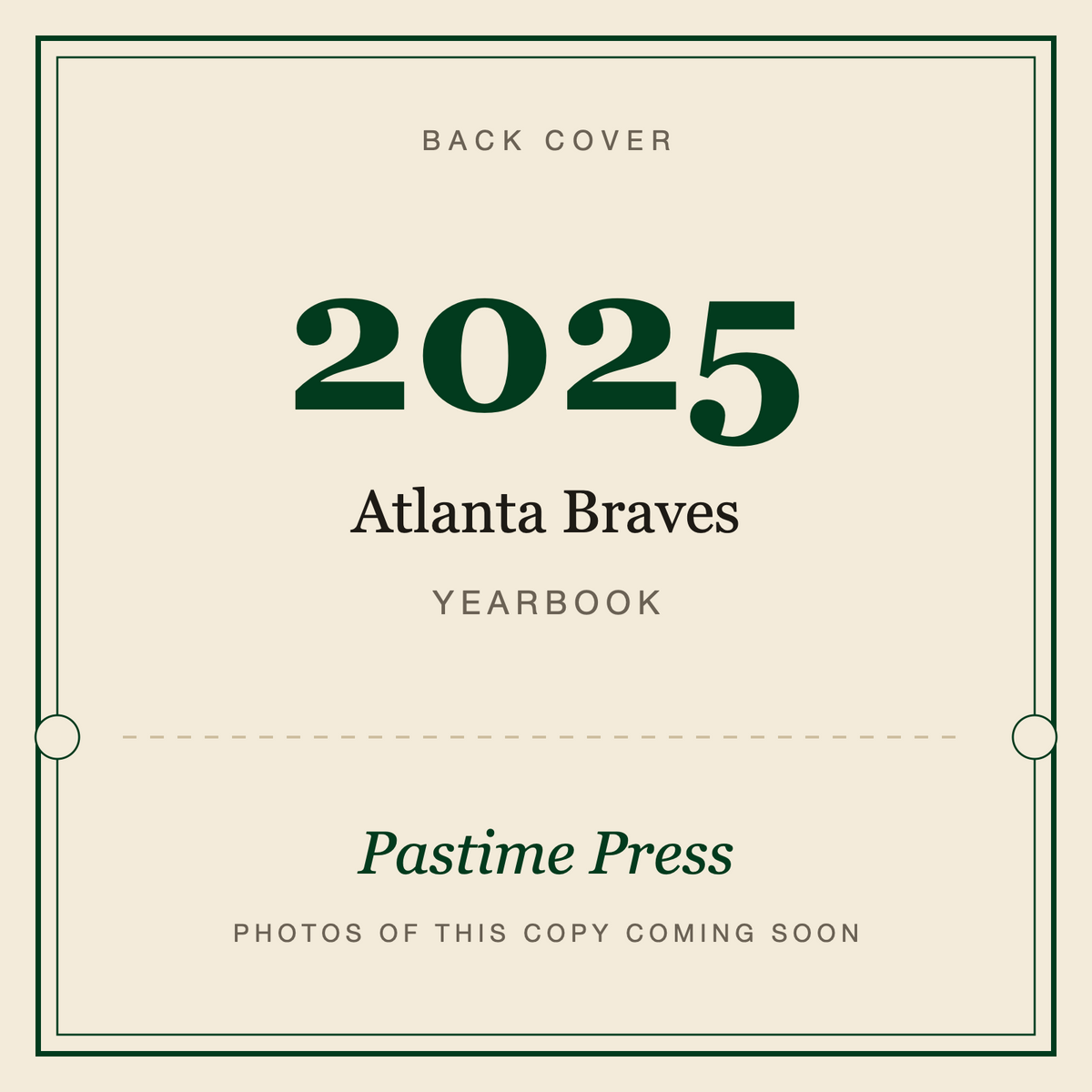 2025 Atlanta Braves Yearbook, back cover