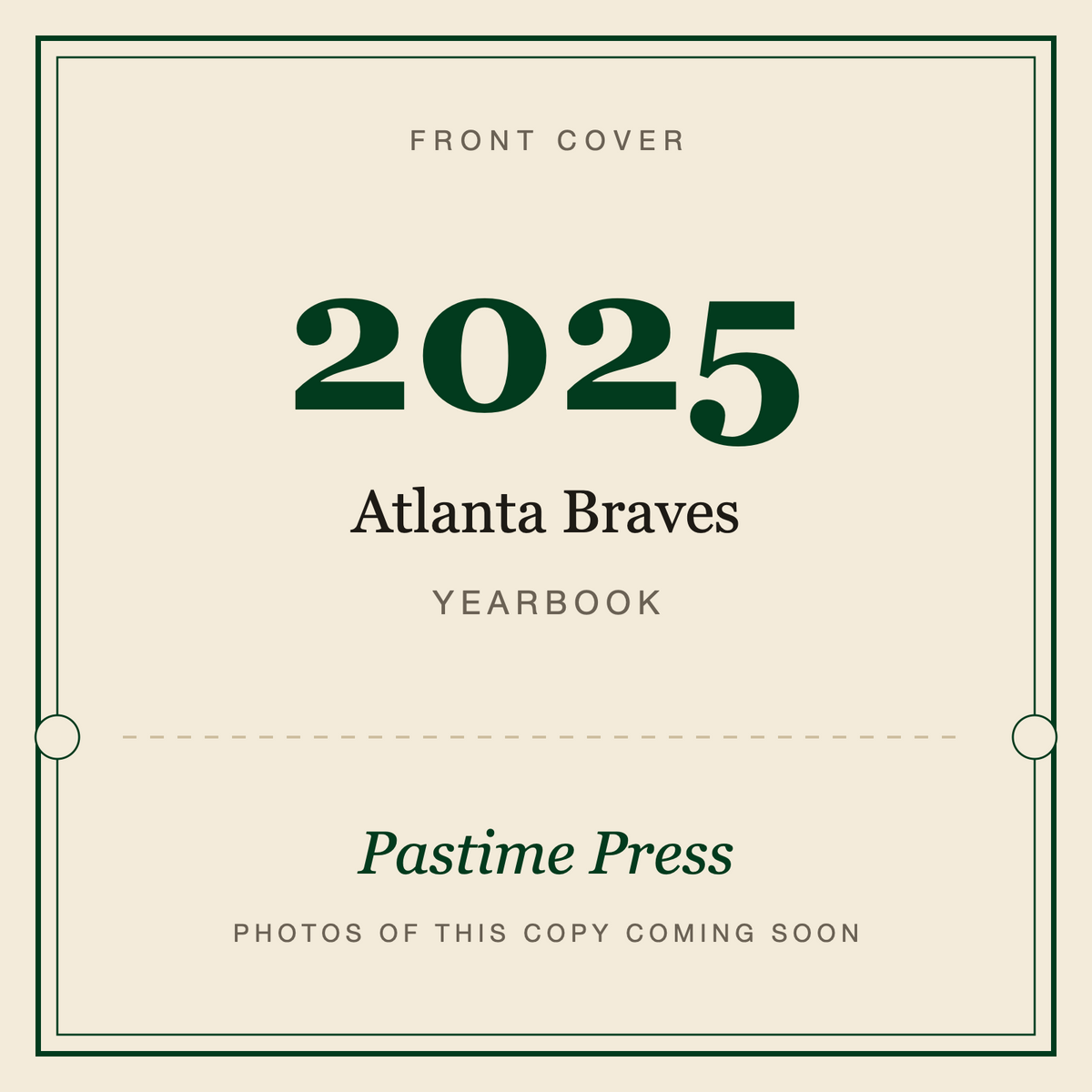 2025 Atlanta Braves Yearbook, front cover