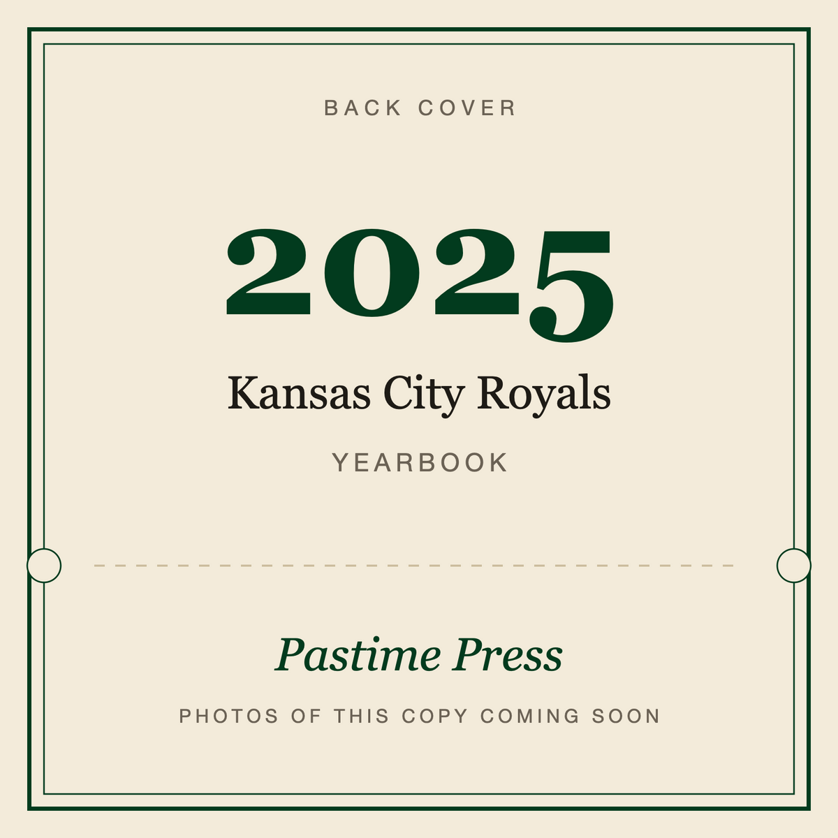2025 Kansas City Royals Yearbook, back cover