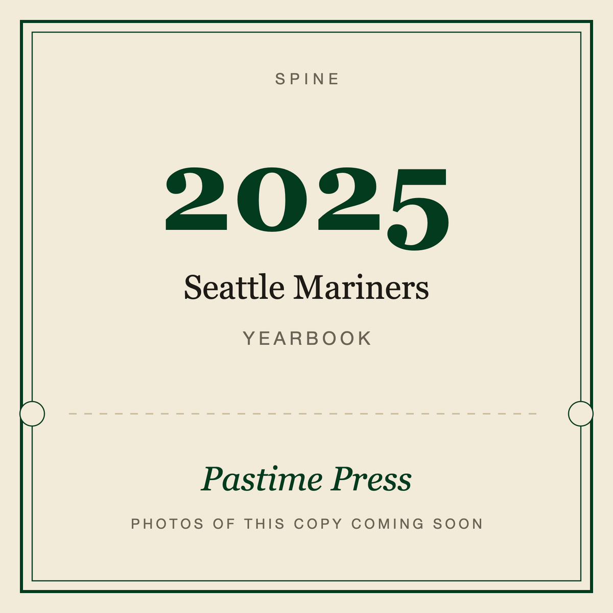 2025 Seattle Mariners Yearbook, spine