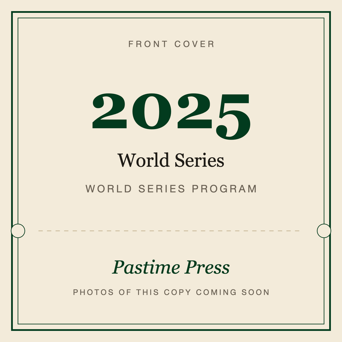 2025 World Series Program, front cover