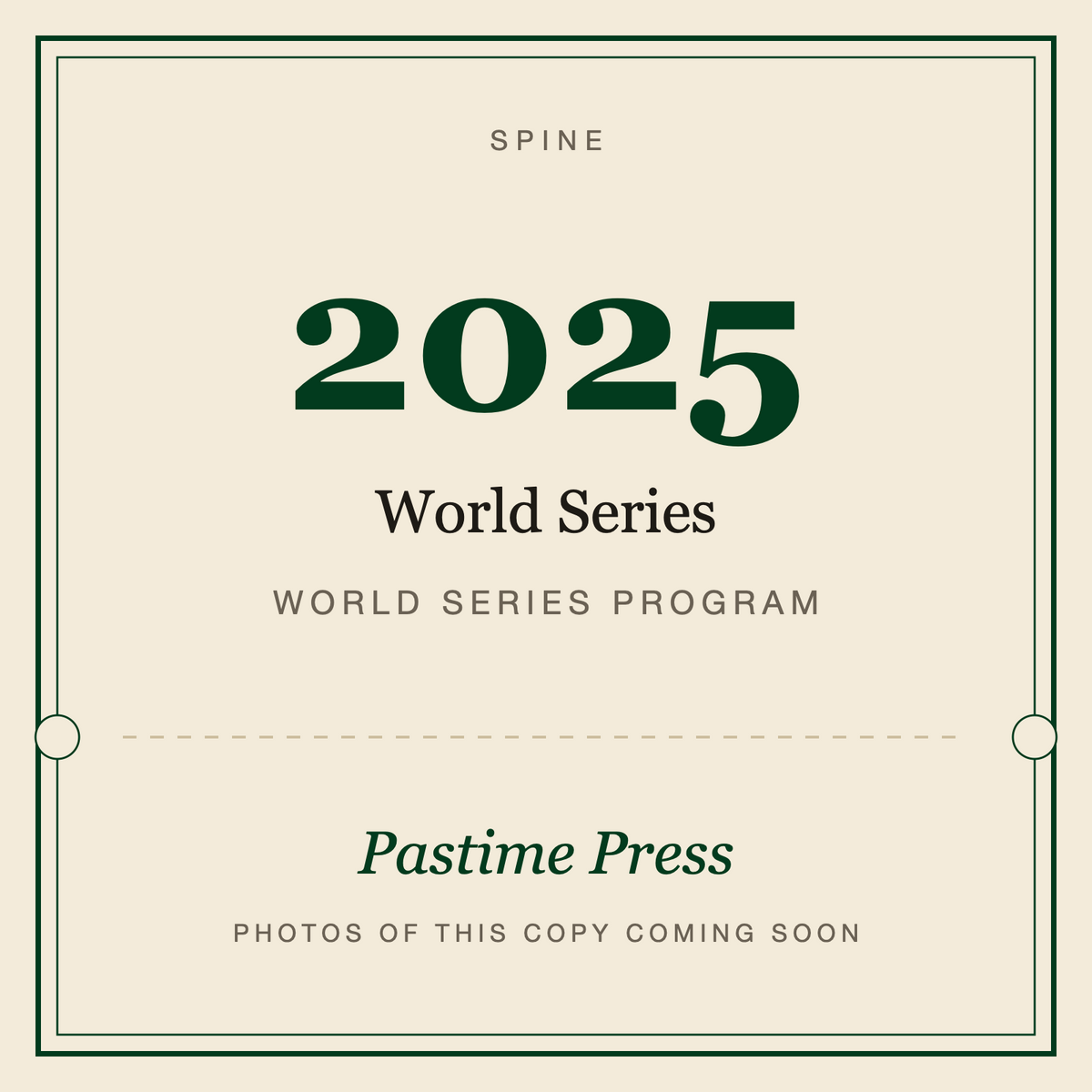 2025 World Series Program, spine
