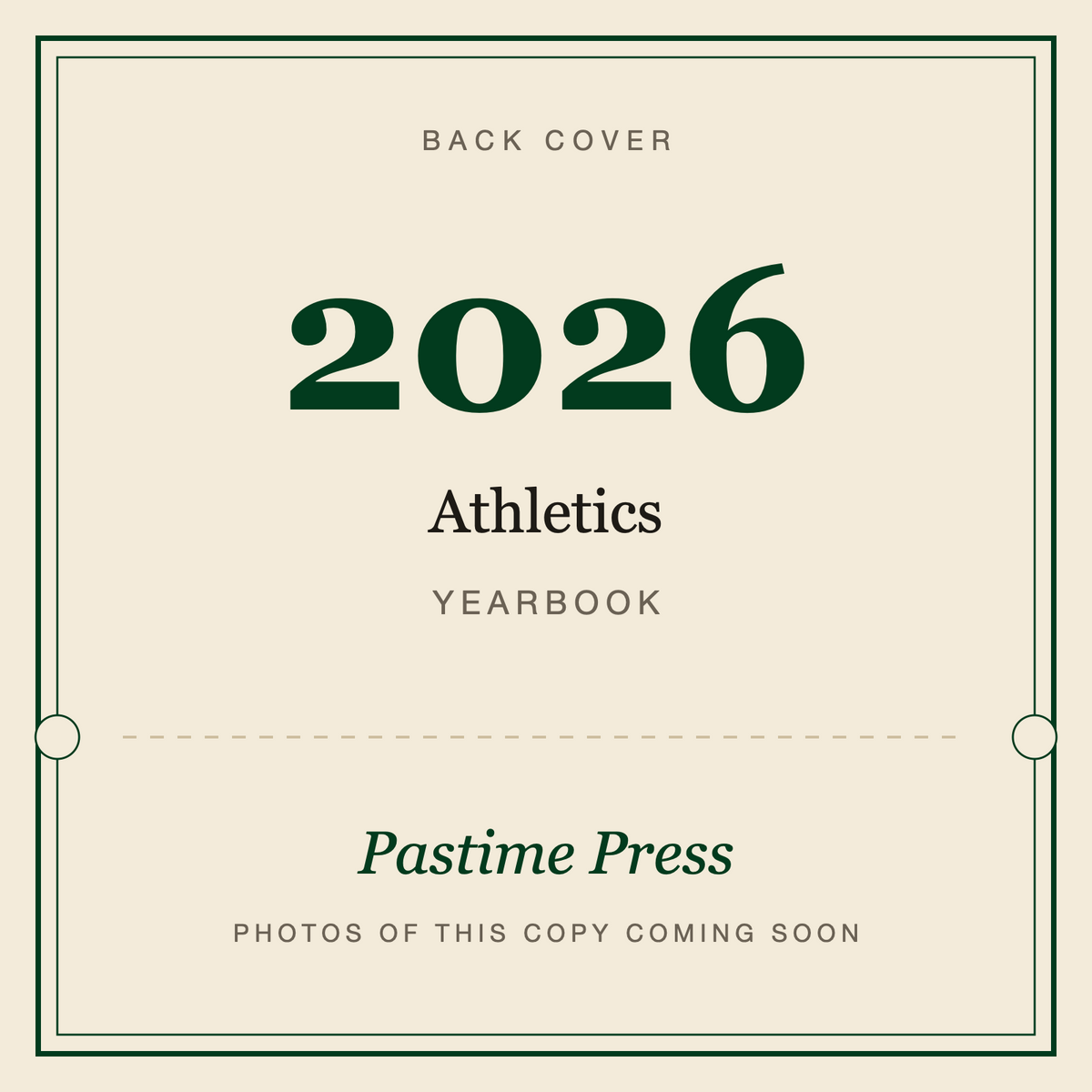 2026 Athletics Yearbook, back cover