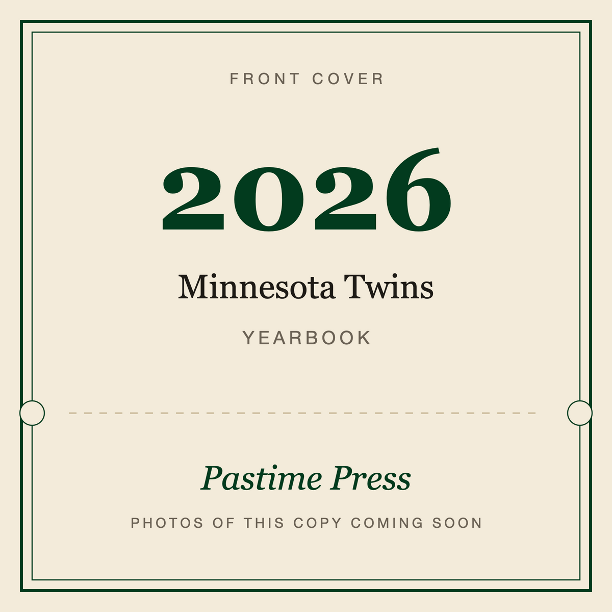 2026 Minnesota Twins Yearbook, front cover