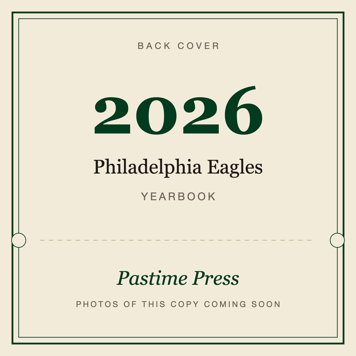 2026 Philadelphia Eagles Yearbook, back cover