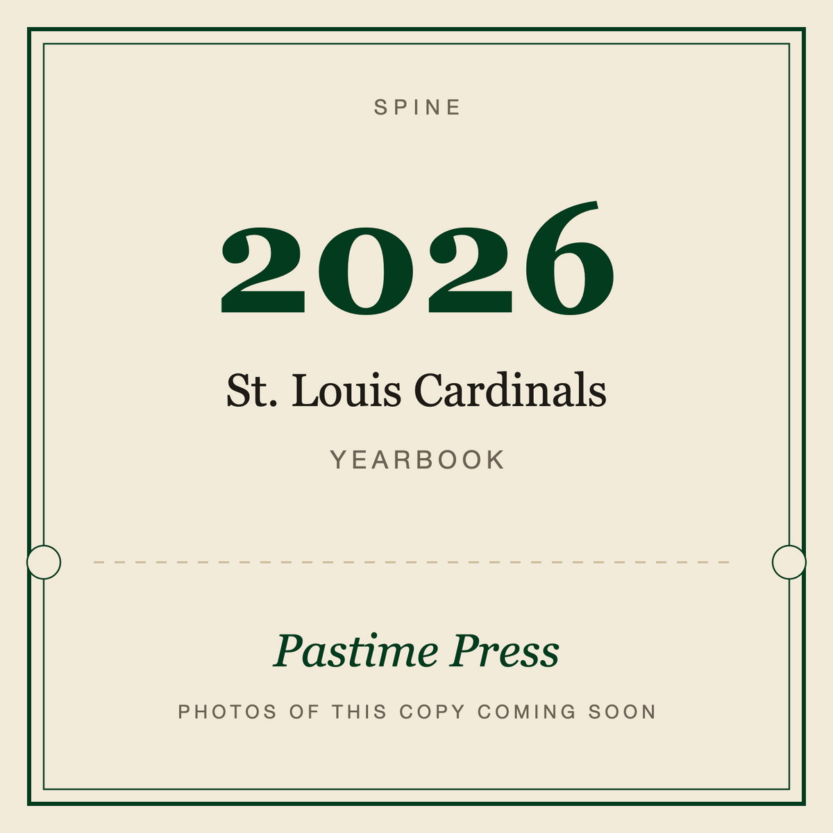2026 St. Louis Cardinals Yearbook, spine