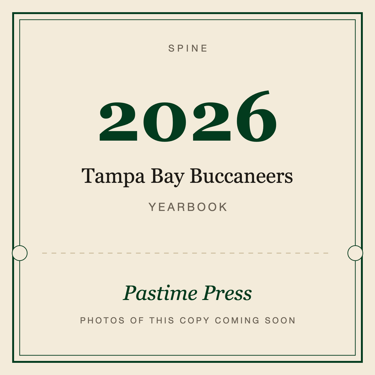 2026 Tampa Bay Buccaneers Yearbook, spine